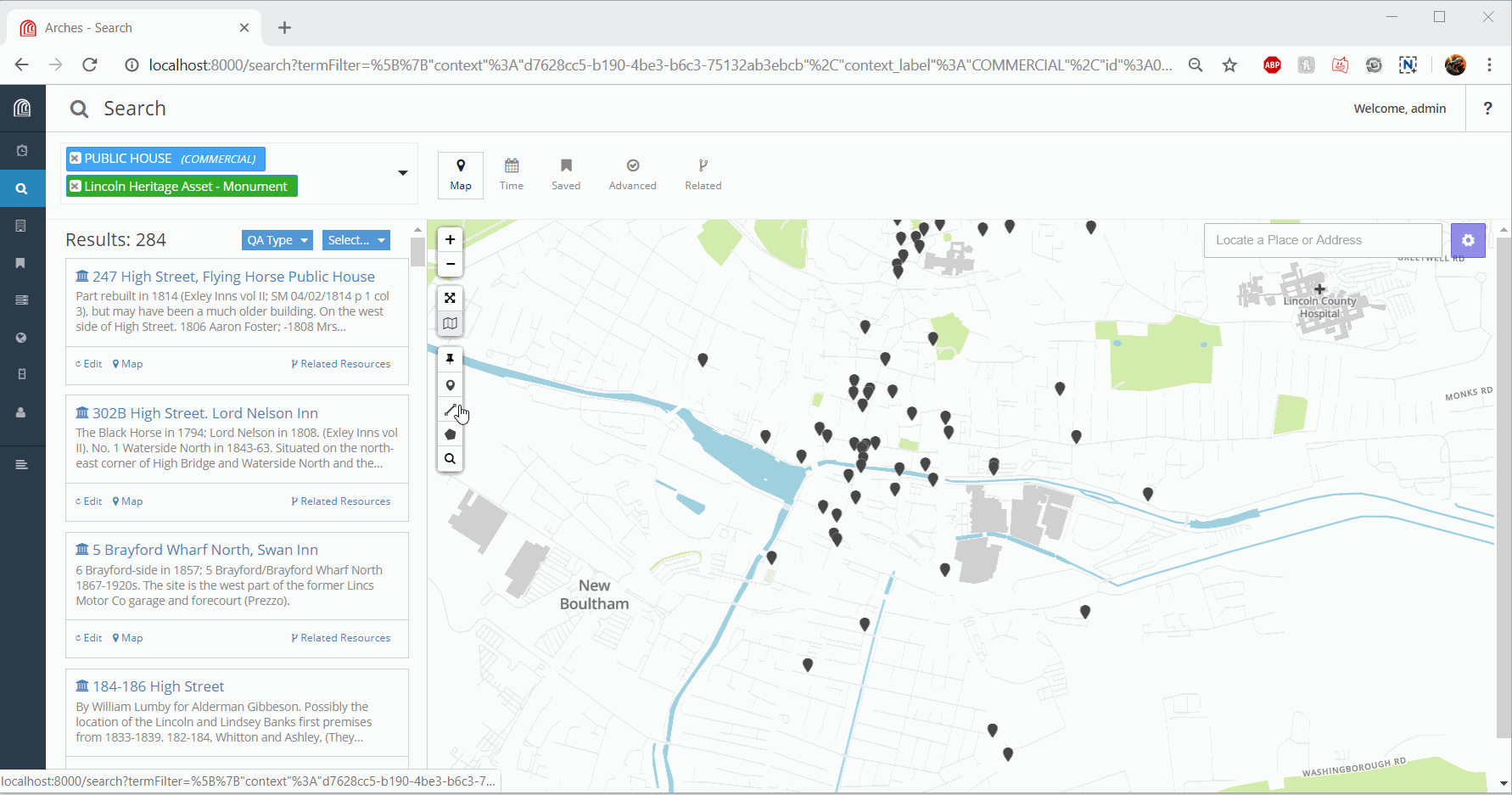 Search by Area Line